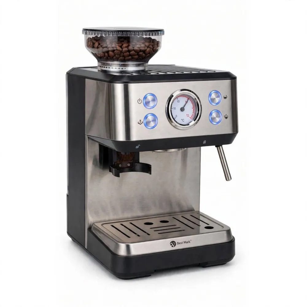  Machine à Espresso Professionnelle 20 Bars avec Broyeur Intégré